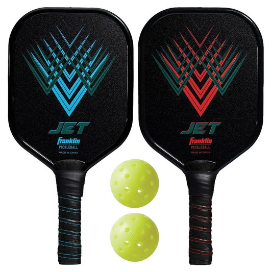 Jet Aluminum Pickleball Paddles and Balls 2 Player Set Pickleball Paddles FRANKLIN SPORTS Default Title