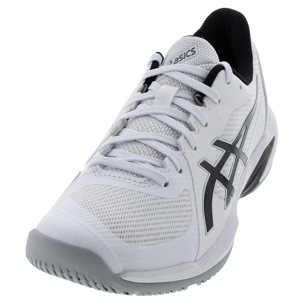 Mens Solution Swift FF 2 Tennis Shoes White and Gunmetal Top Tennis Shoes ASICS