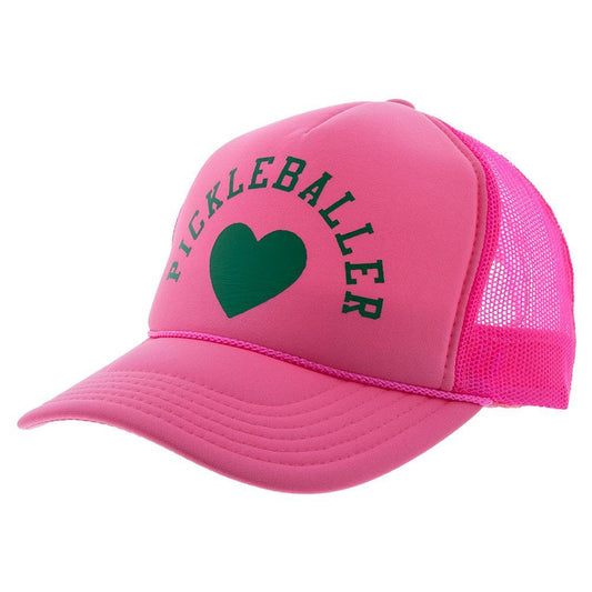Pickleball Trucker Hat Pink Caps And Visors RUNWAY ATHLETICS Pink