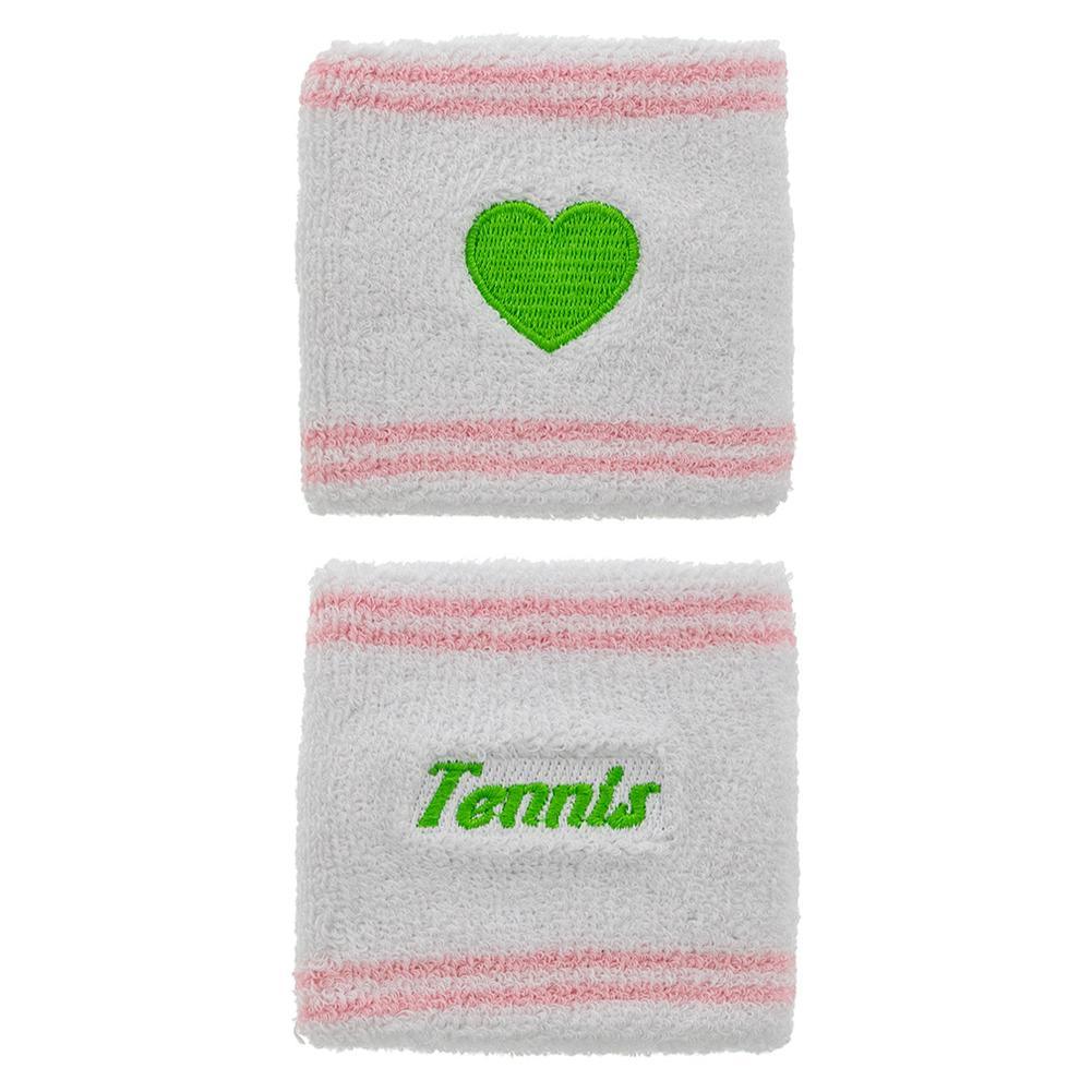 Wristbands Pink and Green Other Accessories RUNWAY ATHLETICS White