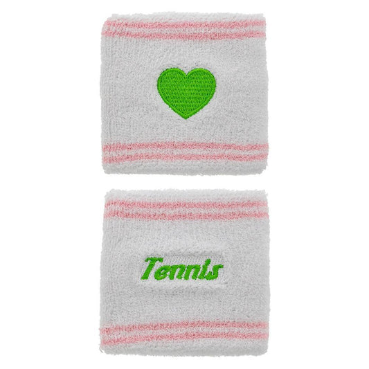 Wristbands Pink and Green Other Accessories RUNWAY ATHLETICS White