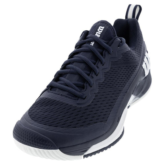 Men's Rush Pro 4.5 Tennis Shoes Navy and White Top Tennis Shoes WILSON 7 ROYAL