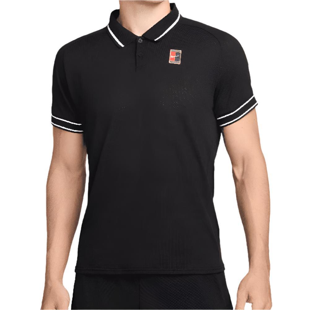 Mens Heritage Tennis Polo MENS APPAREL NIKE Black XS
