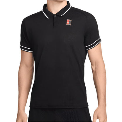Mens Heritage Tennis Polo MENS APPAREL NIKE Black XS