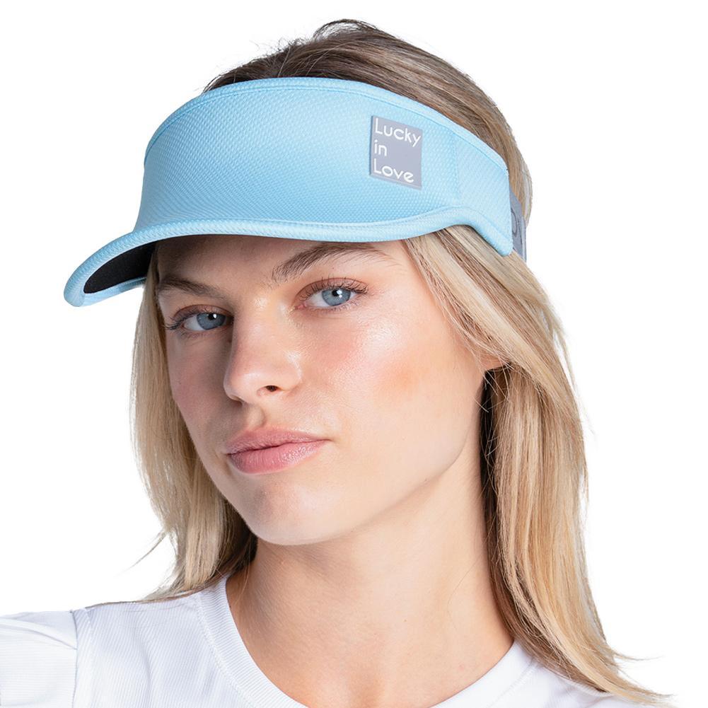 Women`s Lucky Logo Stretch Tennis Visor WOMENS APPAREL LUCKY IN LOVE 464_COOL_BLUE