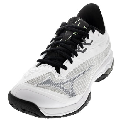 Men's Wave Exceed Light 2 AC Tennis Shoes White and Metallic Grey Top Tennis Shoes MIZUNO 7
