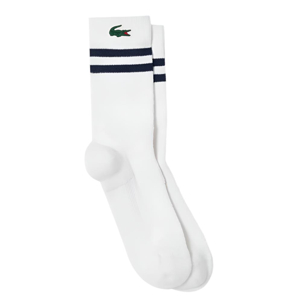 Men`s Knitted Pique Performance Socks Blanc and Marine Socks LACOSTE M