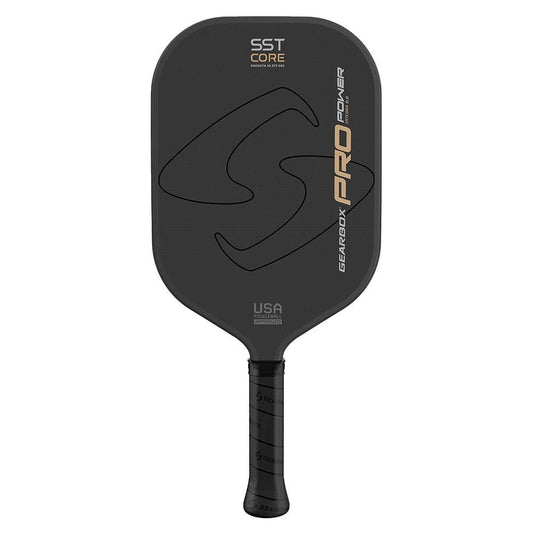 Pro Power Integra 8.0 oz Pickleball Paddle Gold Pickleball Paddles GEARBOX Black
