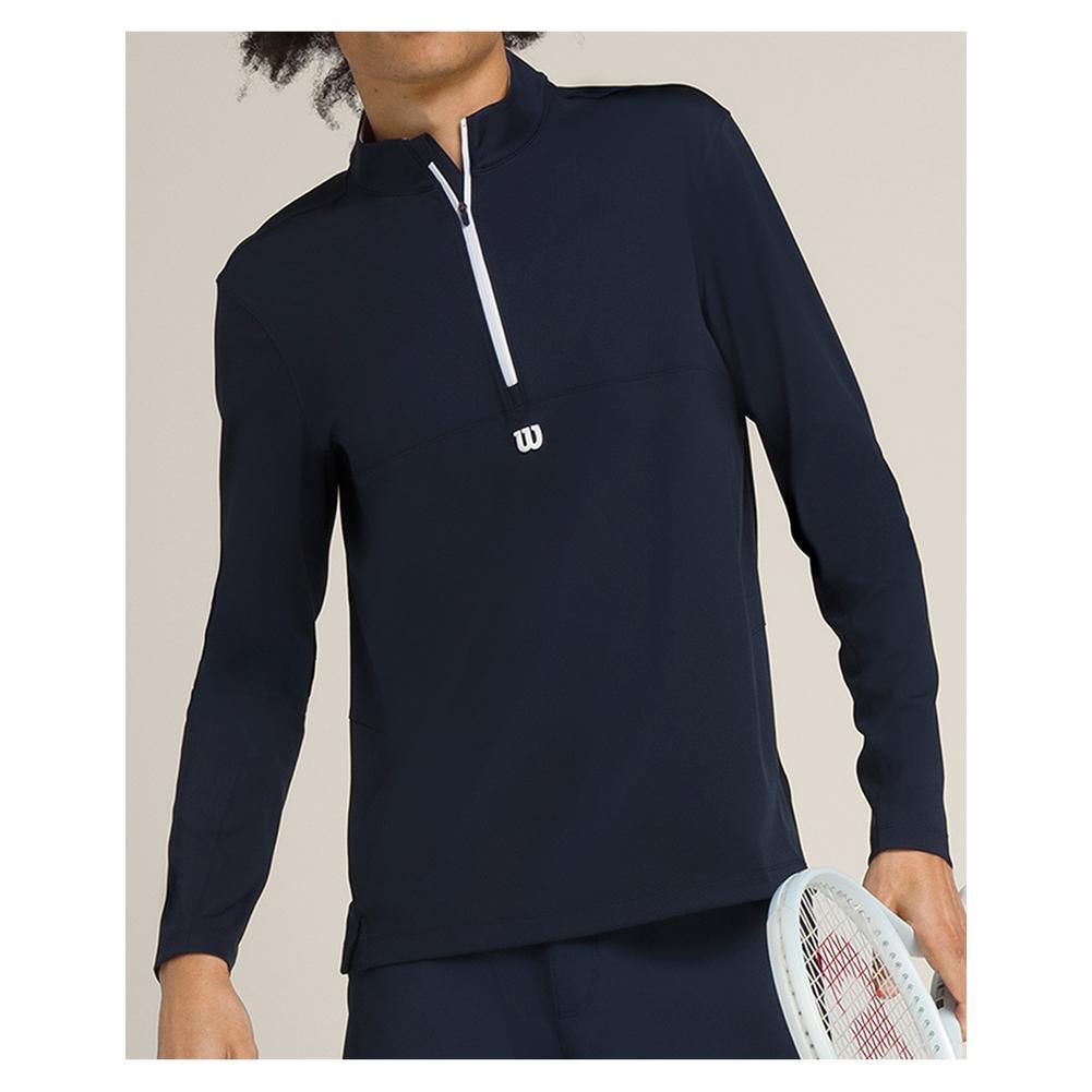 Men's Elevate Performance 1/2 Zip Long Sleeve Outerwear WILSON Blue S