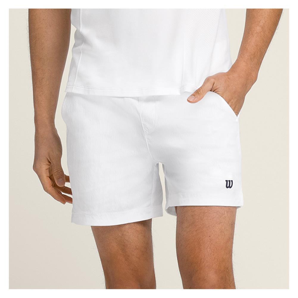 Men's Volley 6 Inch Tennis Short Bright White Mens Apparel WILSON S