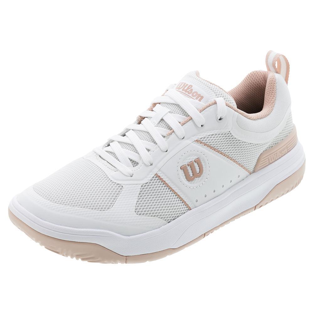 Women`s Pickle Pro Pickleball Shoes White and Cameo Rose WOMENS SHOES WILSON White 5.5