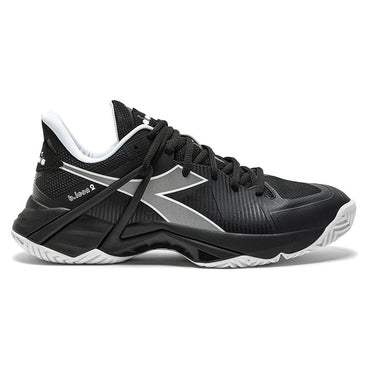Men's B.Icon 2 AG Tennis Shoes Black and Silver Shoes DIADORA 7.5