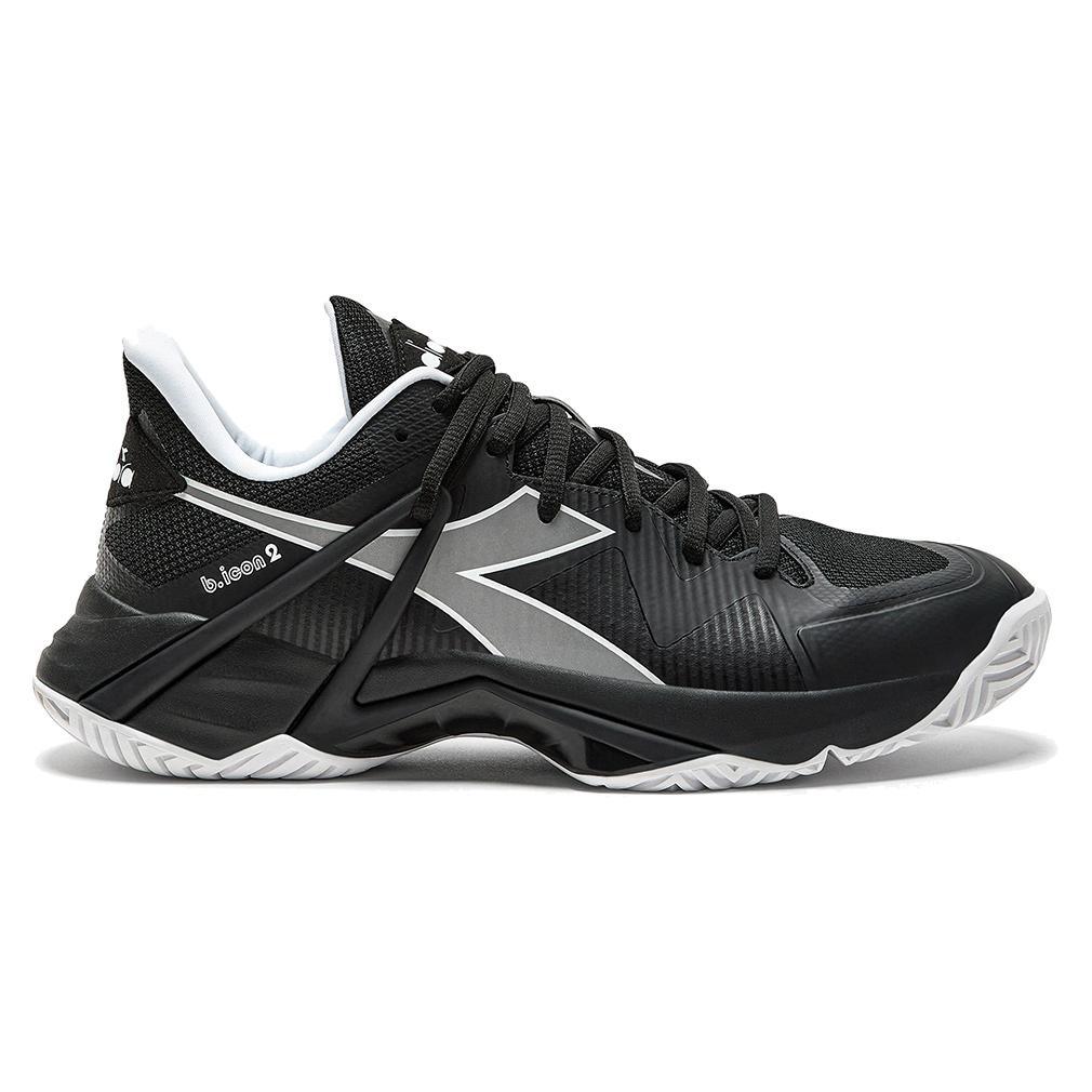 Men's B.Icon 2 AG Tennis Shoes Black and Silver Shoes DIADORA 7.5