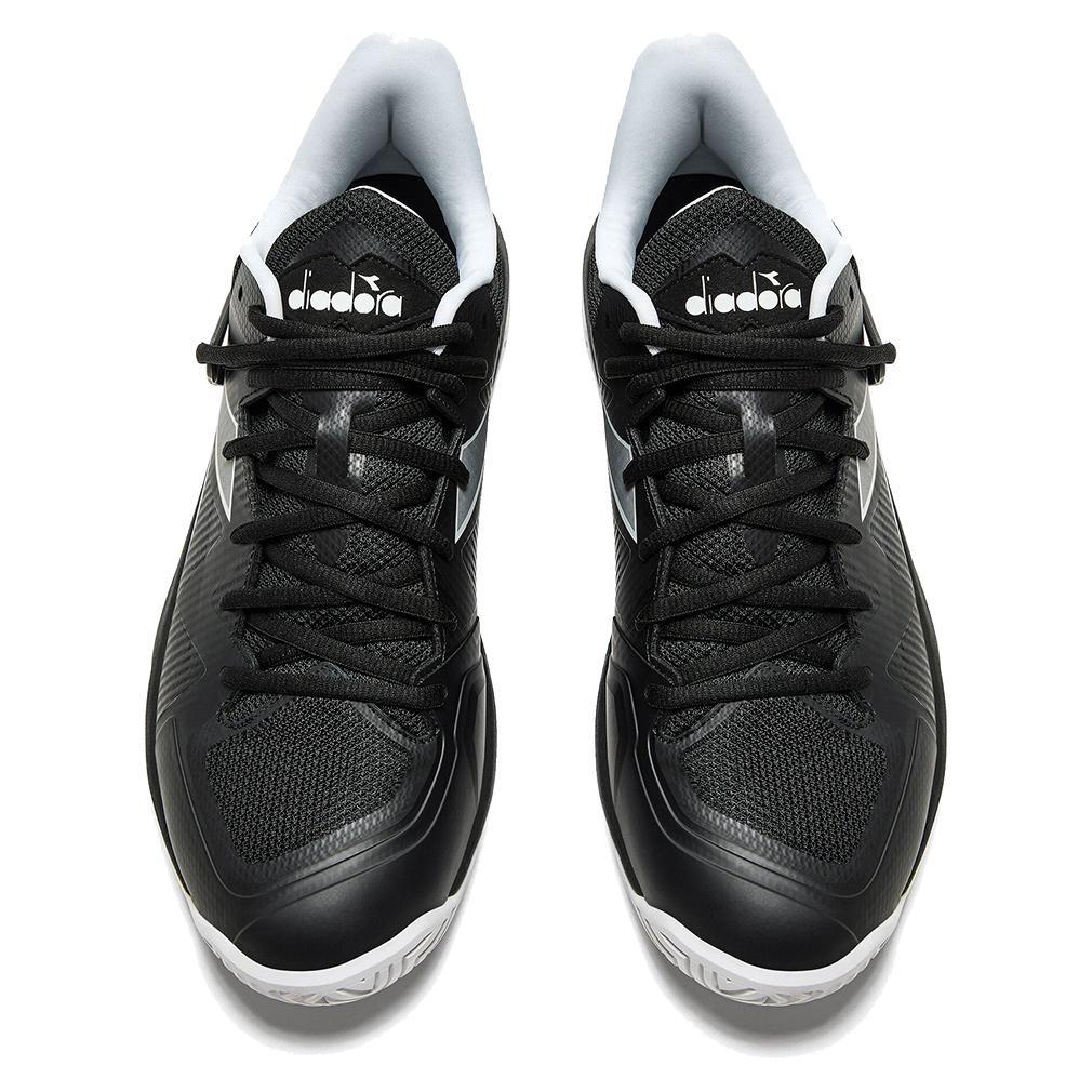 Men's B.Icon 2 AG Tennis Shoes Black and Silver Shoes DIADORA