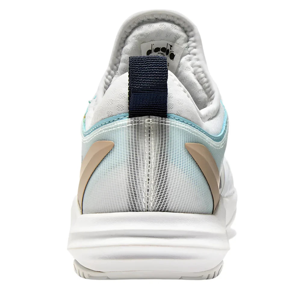 Women`s Speed Blushield Fly 4 Tennis Shoes White and Blue Corsair DIADORA