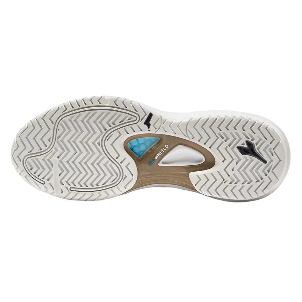 Women`s Speed Blushield Fly 4 Tennis Shoes White and Blue Corsair DIADORA