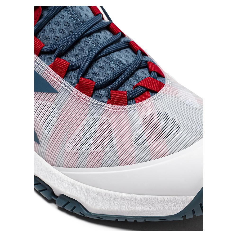 Men's Speed Blushield Fly 4 AG Tennis Shoes White and Oceanview Tournament Gear DIADORA