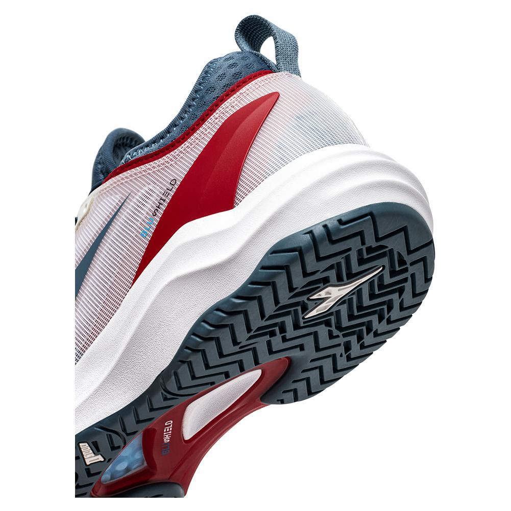 Men's Speed Blushield Fly 4 AG Tennis Shoes White and Oceanview Tournament Gear DIADORA