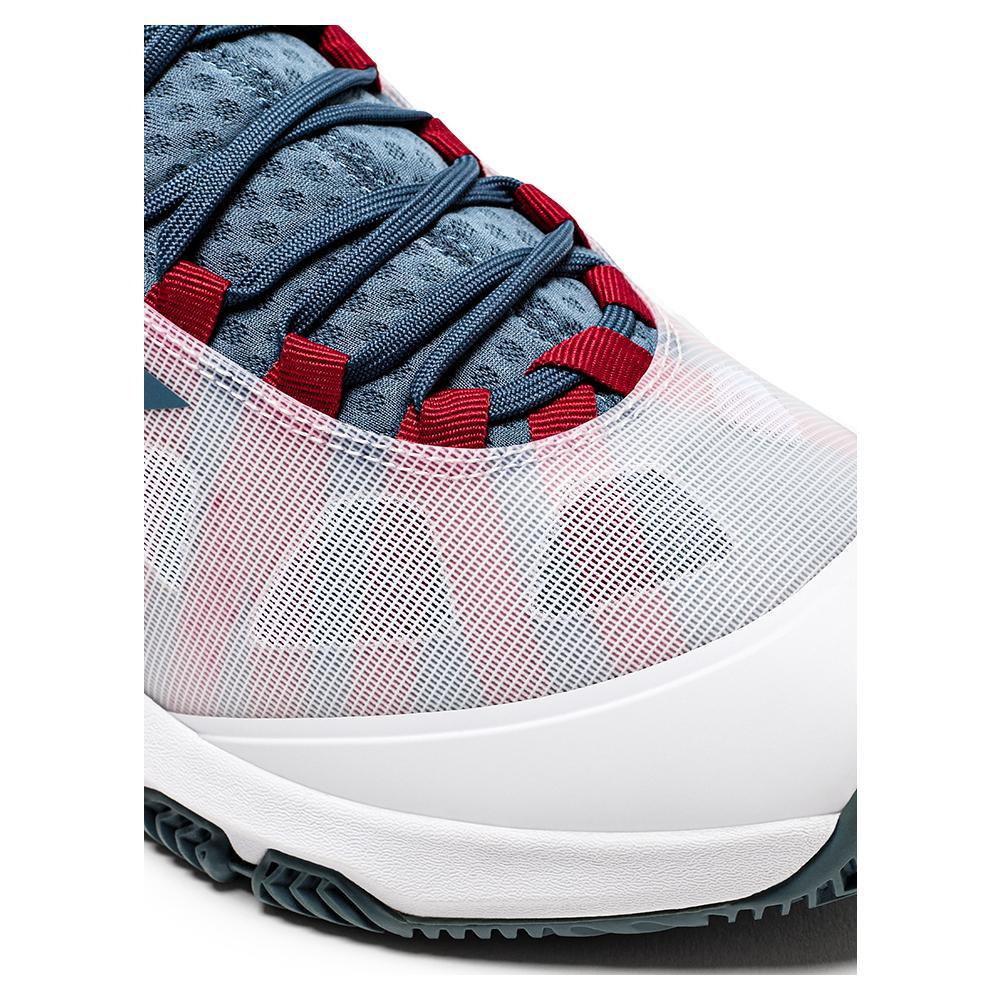 Men's Speed Blushield Fly 4 Clay Tennis Shoes White and Oceanview Top Tennis Shoes DIADORA