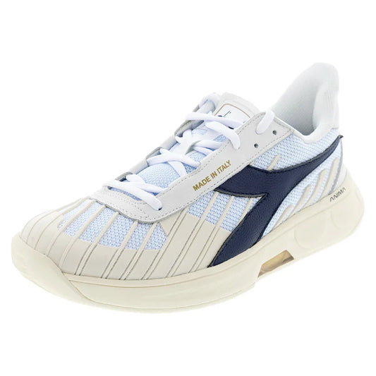 B. Elite Star Tennis Shoes White and Blue Corsair DIADORA 5.5 White