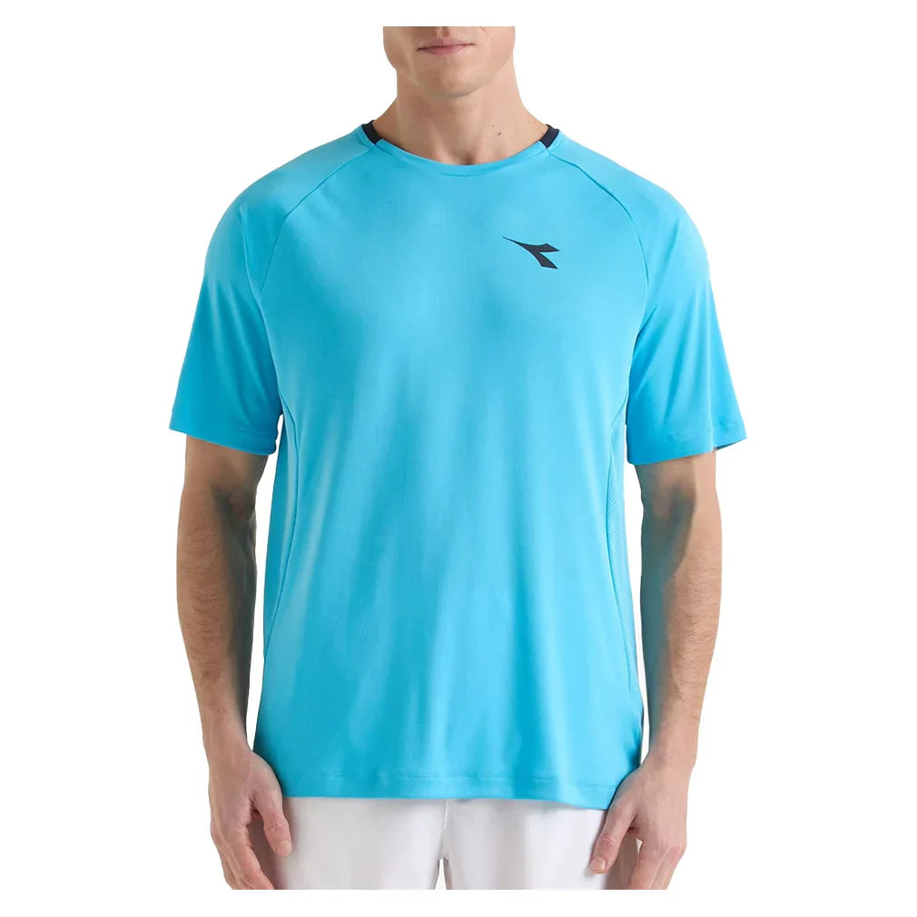 Men`s Short Sleeve Tennis Top MENS APPAREL DIADORA S Blue