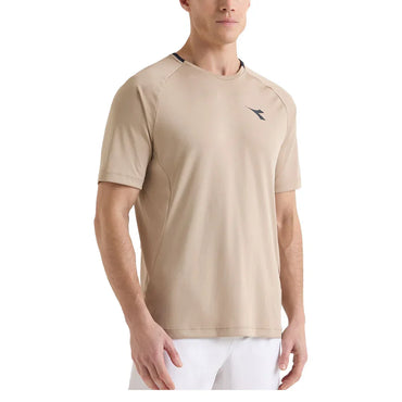 Men`s Short Sleeve Tennis Top MENS APPAREL DIADORA S Brown