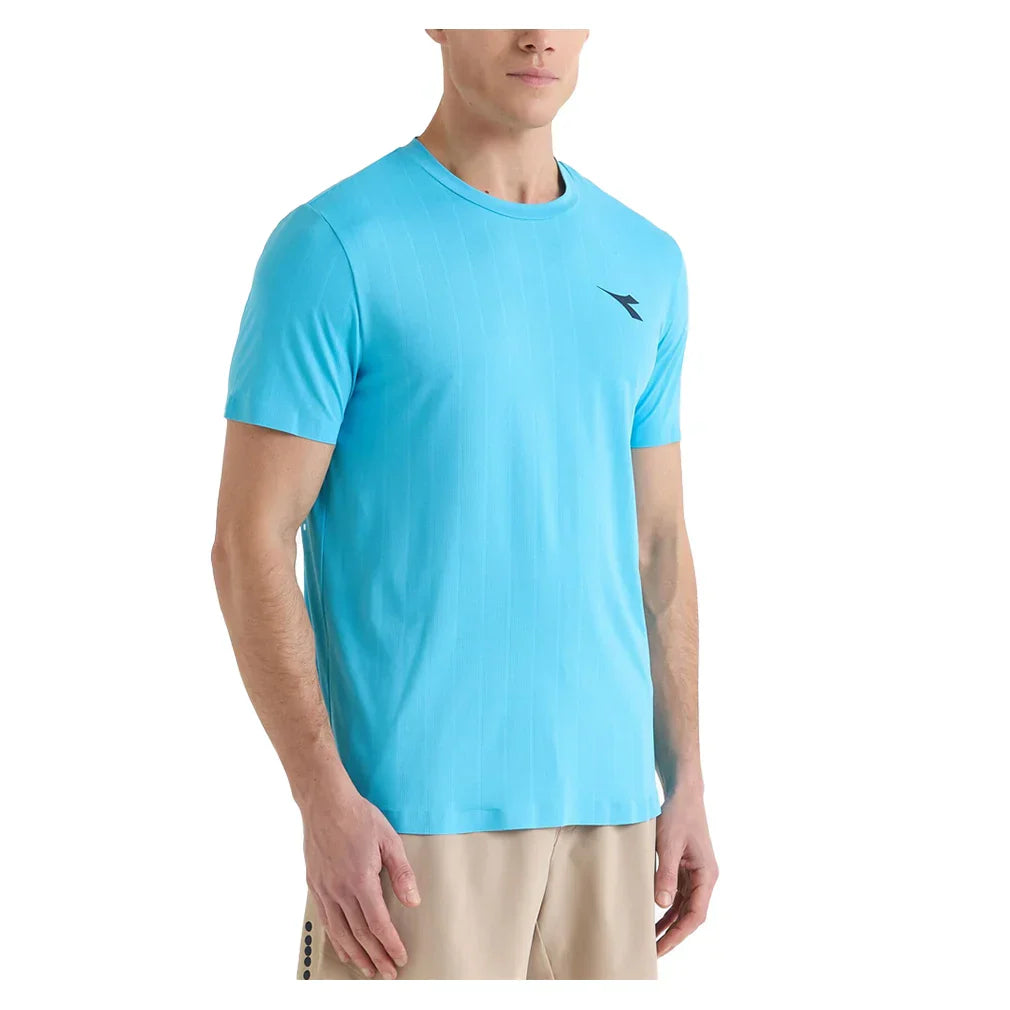 Men`s Icon Short Sleeve Tennis Top MENS APPAREL DIADORA S Blue