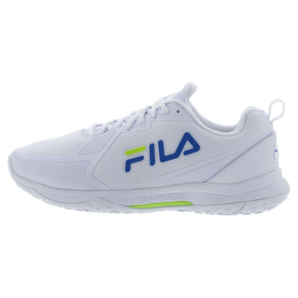 Mens Volley Burst Pickleball Shoes White and Green Gecko SHOES FILA