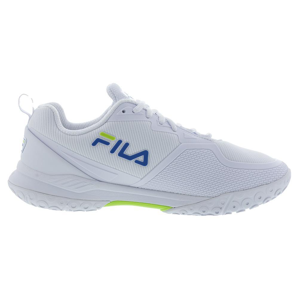 Mens Volley Burst Pickleball Shoes White and Green Gecko SHOES FILA