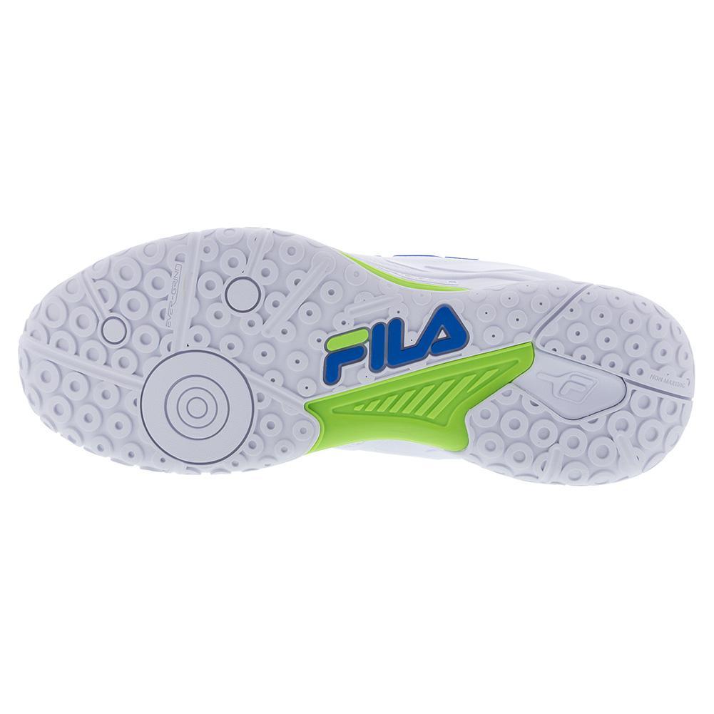 Mens Volley Burst Pickleball Shoes White and Green Gecko SHOES FILA