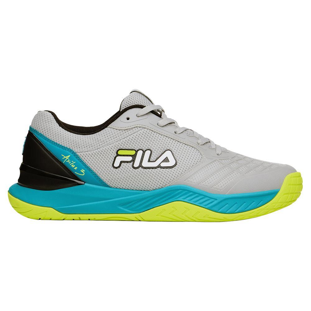 Juniors` Axilus 3 Tennis Shoes Glacier Gray and Scuba Blue Super Sale FILA