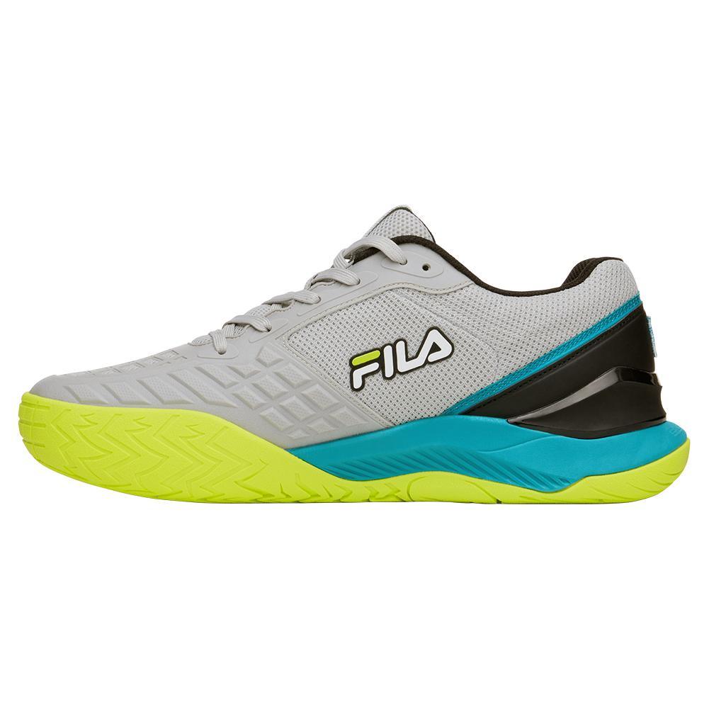 Juniors` Axilus 3 Tennis Shoes Glacier Gray and Scuba Blue Super Sale FILA