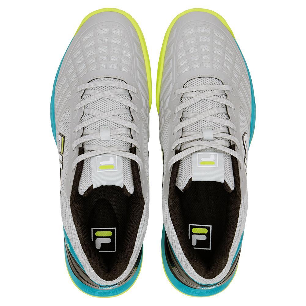 Juniors` Axilus 3 Tennis Shoes Glacier Gray and Scuba Blue Super Sale FILA