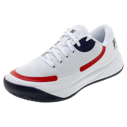 Men`s Quick Ace Tennis Shoes White and Navy FILA 7 White