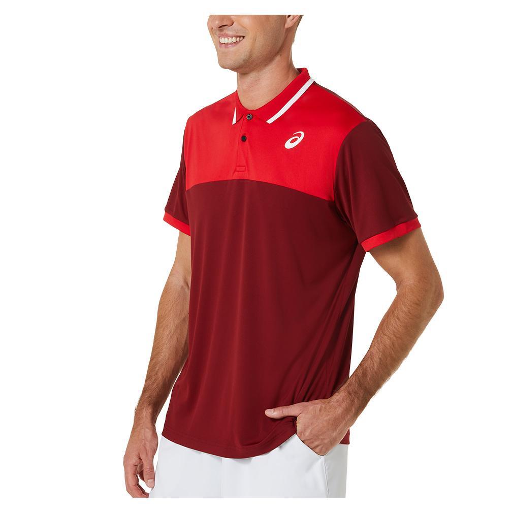 Men's Court Tennis Polo Mens Apparel ASICS Red M
