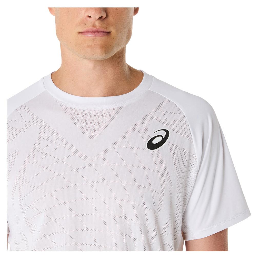 Men`s Match ACTIBREEZE Short Sleeve Tennis Top Brilliant White MENS APPAREL ASICS