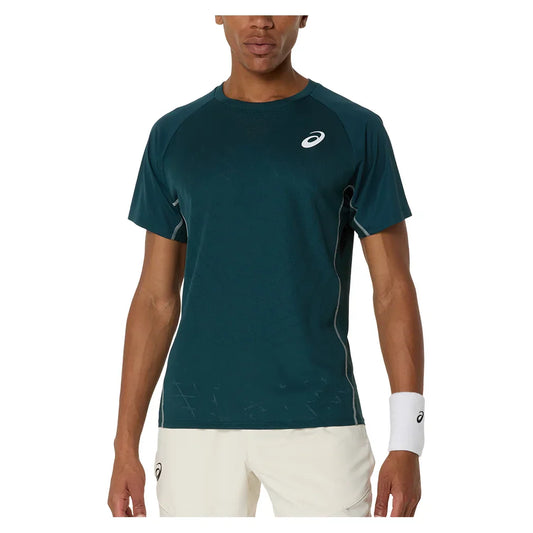 Men`s Match ACTIBREEZE Short Sleeve Tennis Top Saxon Green ASICS S