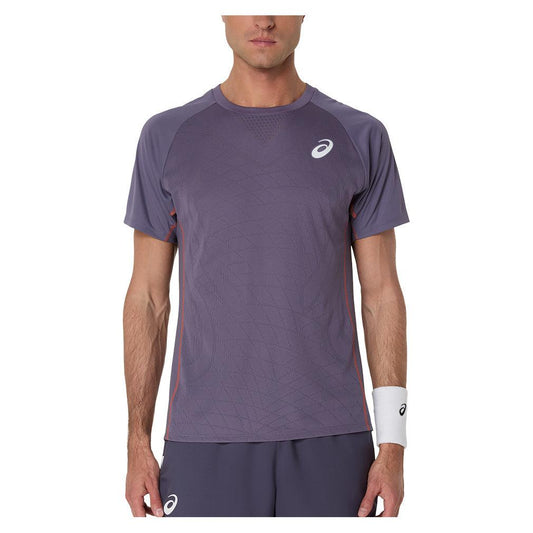 Men`s Match ACTIBREEZE Short Sleeve Tennis Top Greyish Purple MENS APPAREL ASICS S Purple