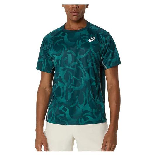 Men`s Game Short Sleeve Tennis Top Saxon Green ASICS S