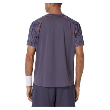 Men`s Game Short Sleeve Tennis Top Greyish Purple ASICS