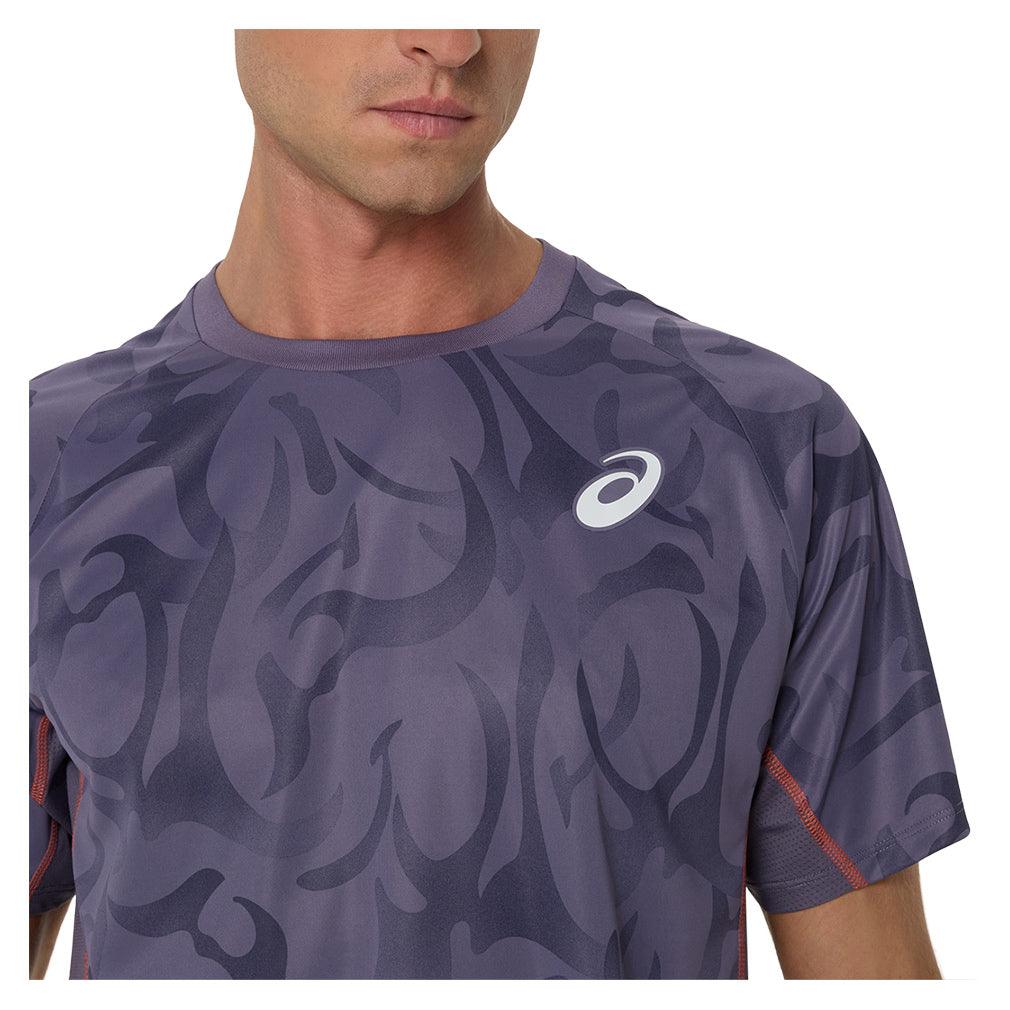 Men`s Game Short Sleeve Tennis Top Greyish Purple ASICS