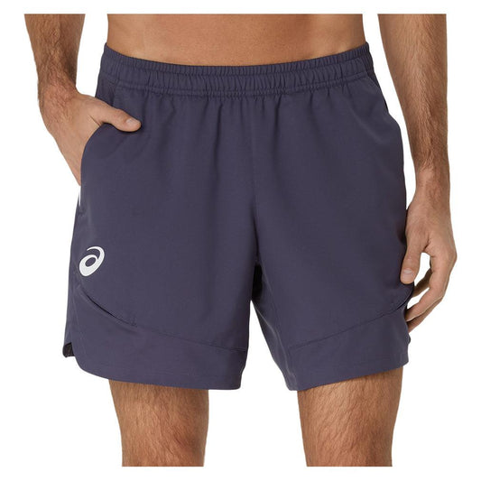 Men`s Match 7 Inch Tennis Short Indigo Fog MENS APPAREL ASICS S Purple