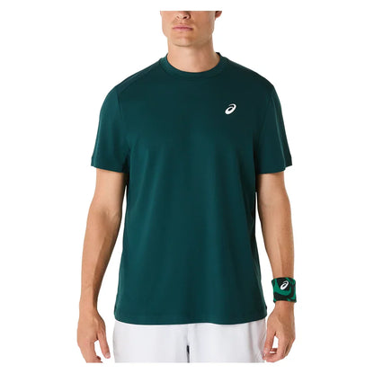 Men`s Court Short Sleeve Tennis Top Saxon Green ASICS S