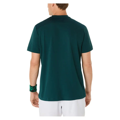 Men`s Court Short Sleeve Tennis Top Saxon Green ASICS
