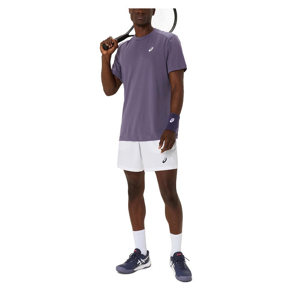Men`s Court Short Sleeve Tennis Top Greyish Purple MENS APPAREL ASICS