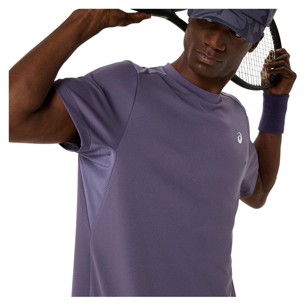 Men`s Court Short Sleeve Tennis Top Greyish Purple MENS APPAREL ASICS