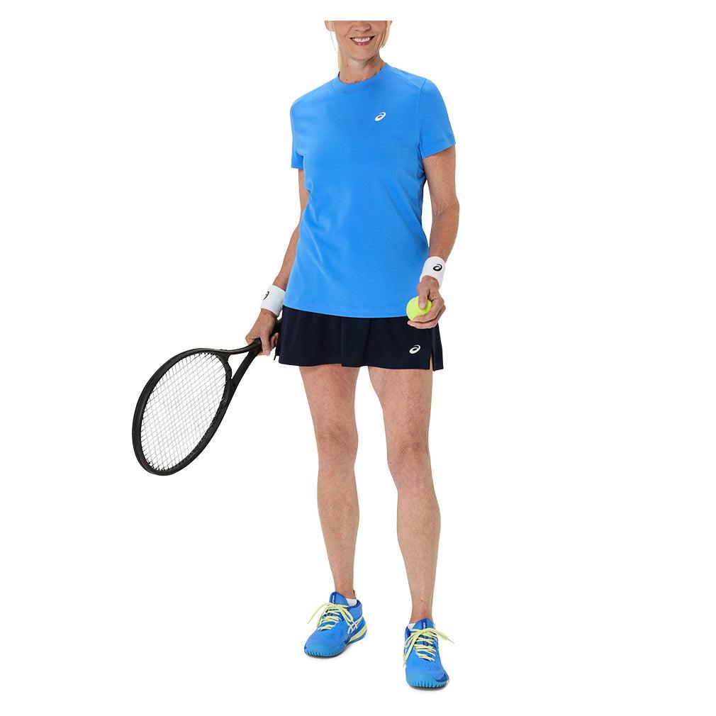 Women`s Court Short Sleeve Tennis Top Blue Coast ASICS