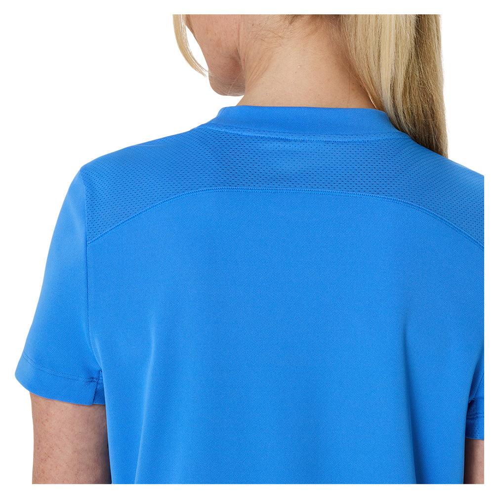 Women`s Court Short Sleeve Tennis Top Blue Coast ASICS