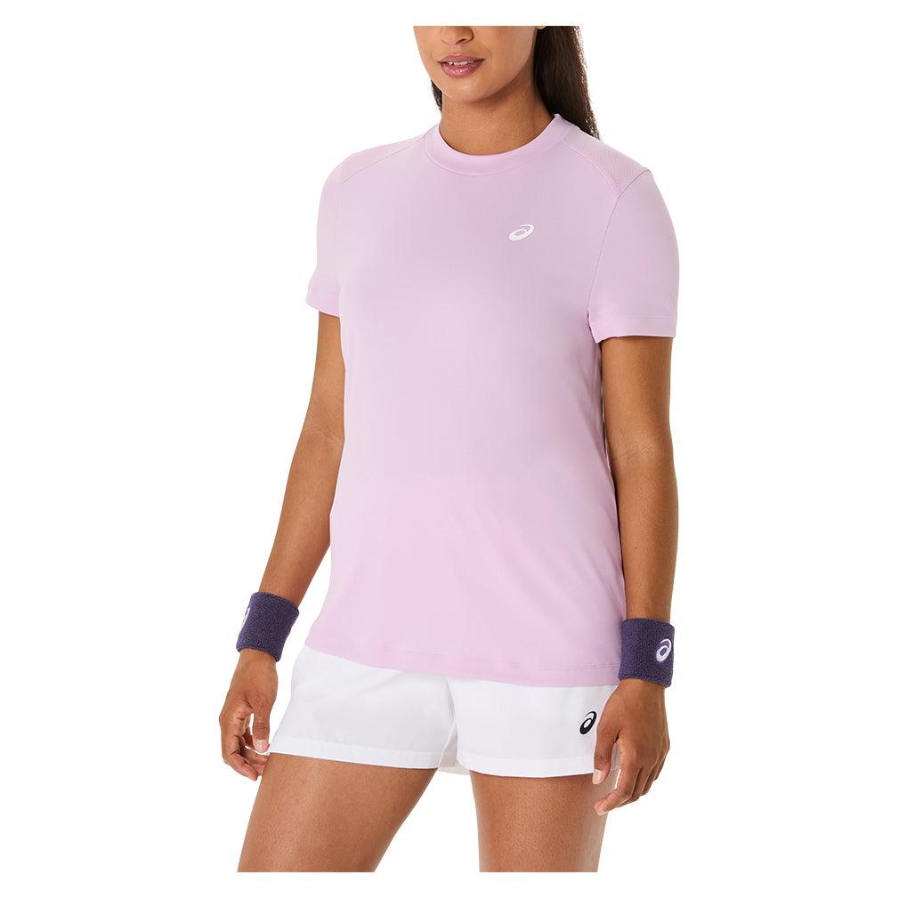 Women`s Court Short Sleeve Tennis Top Light Ube ASICS XS Light Ube