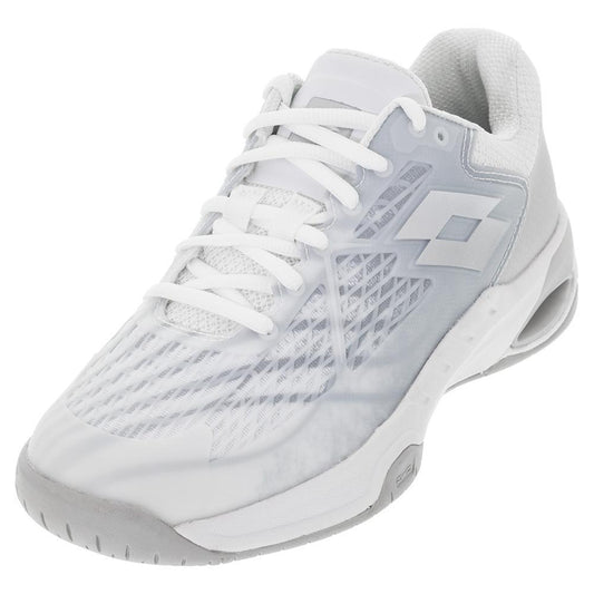Women`s Mirage 100 Speed Tennis Shoes All White and Silver Metal 2 WOMENS SHOES LOTTO White 6